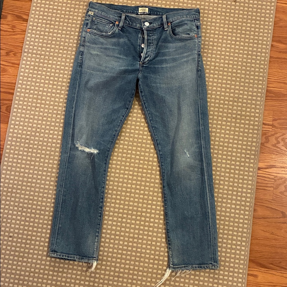Citizens Of Humanity Distressed Blue Slim Jeans